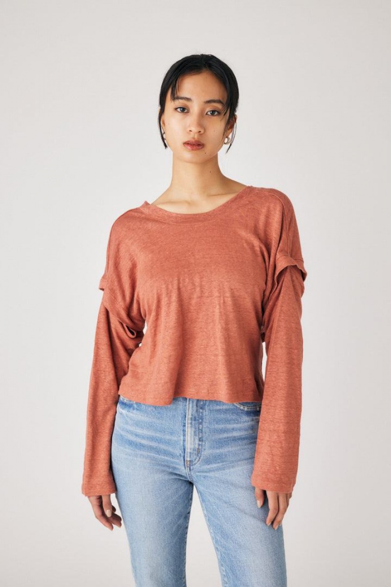 Dámské Halenka Moussy Sleeve Cut Top Světle Červené | QSL885PD