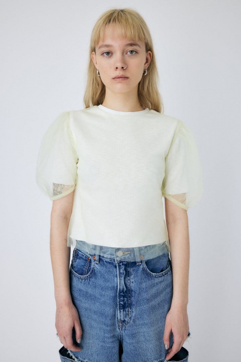 Dámské Halenka Moussy Tulle Layered Top Bílé | KJB8955RH