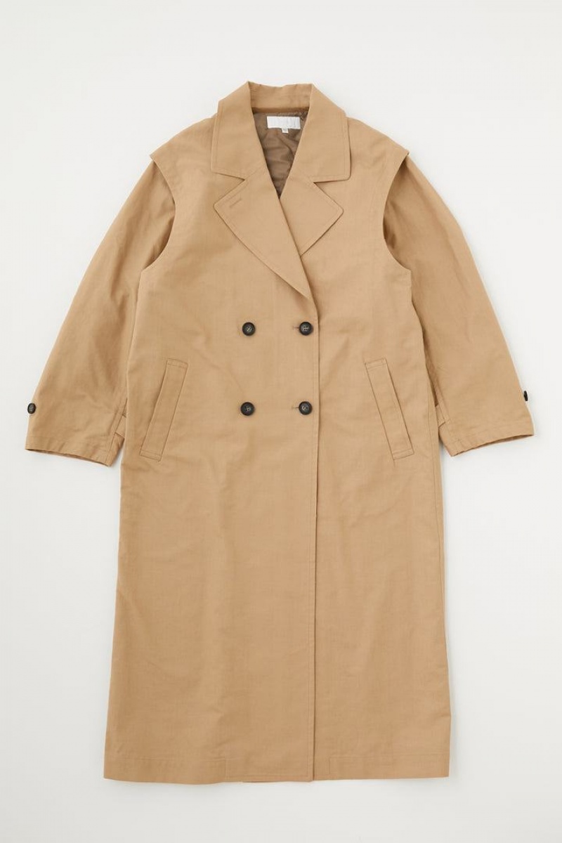 Dámské Kabáty Moussy 4-way Layered Trench Hnědožlutý | NJW3343EU