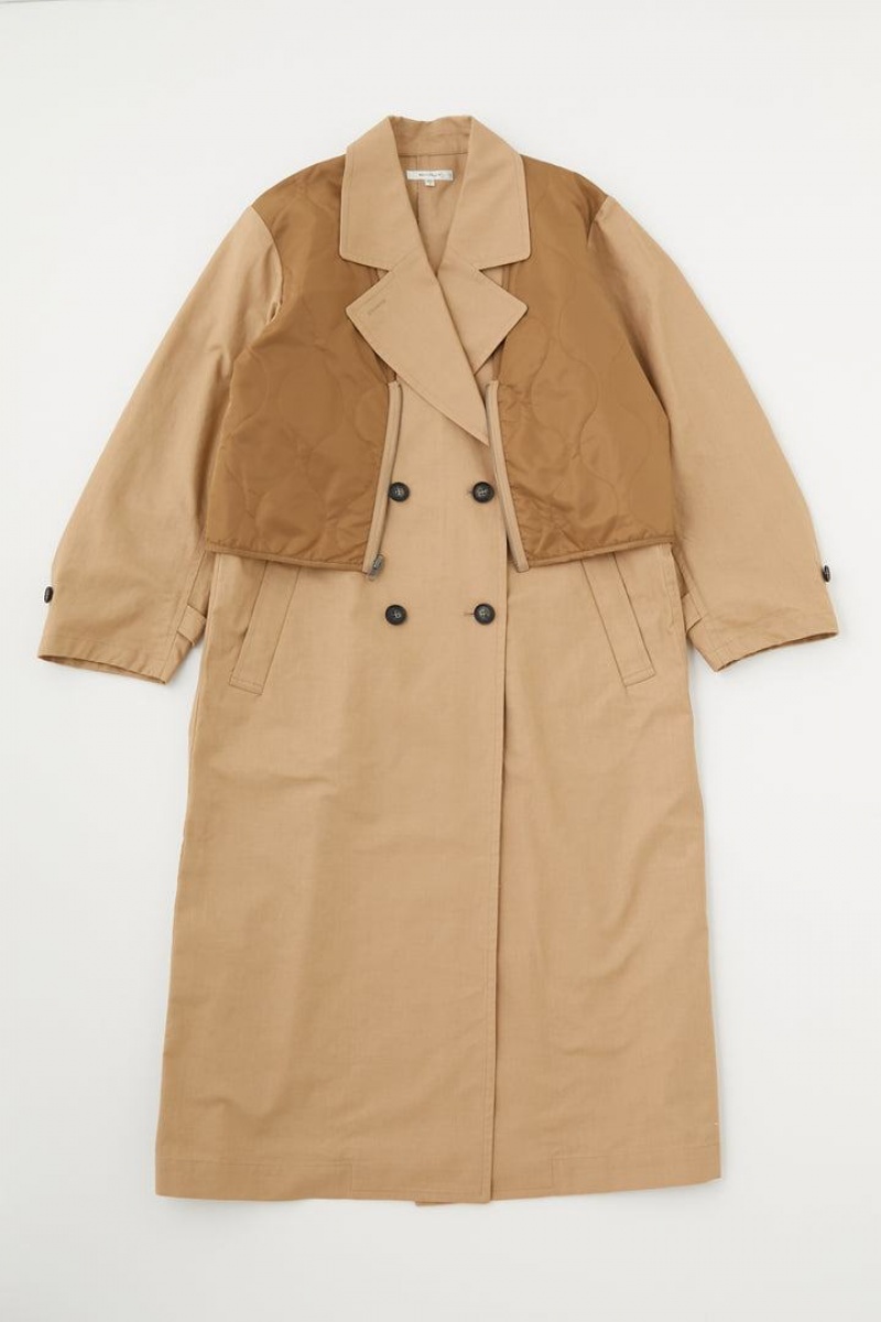 Dámské Kabáty Moussy 4-way Layered Trench Hnědožlutý | NJW3343EU