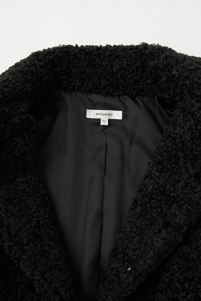 Dámské Kabáty Moussy Bal Collar Boa Krátké Černé | KCI3263TO