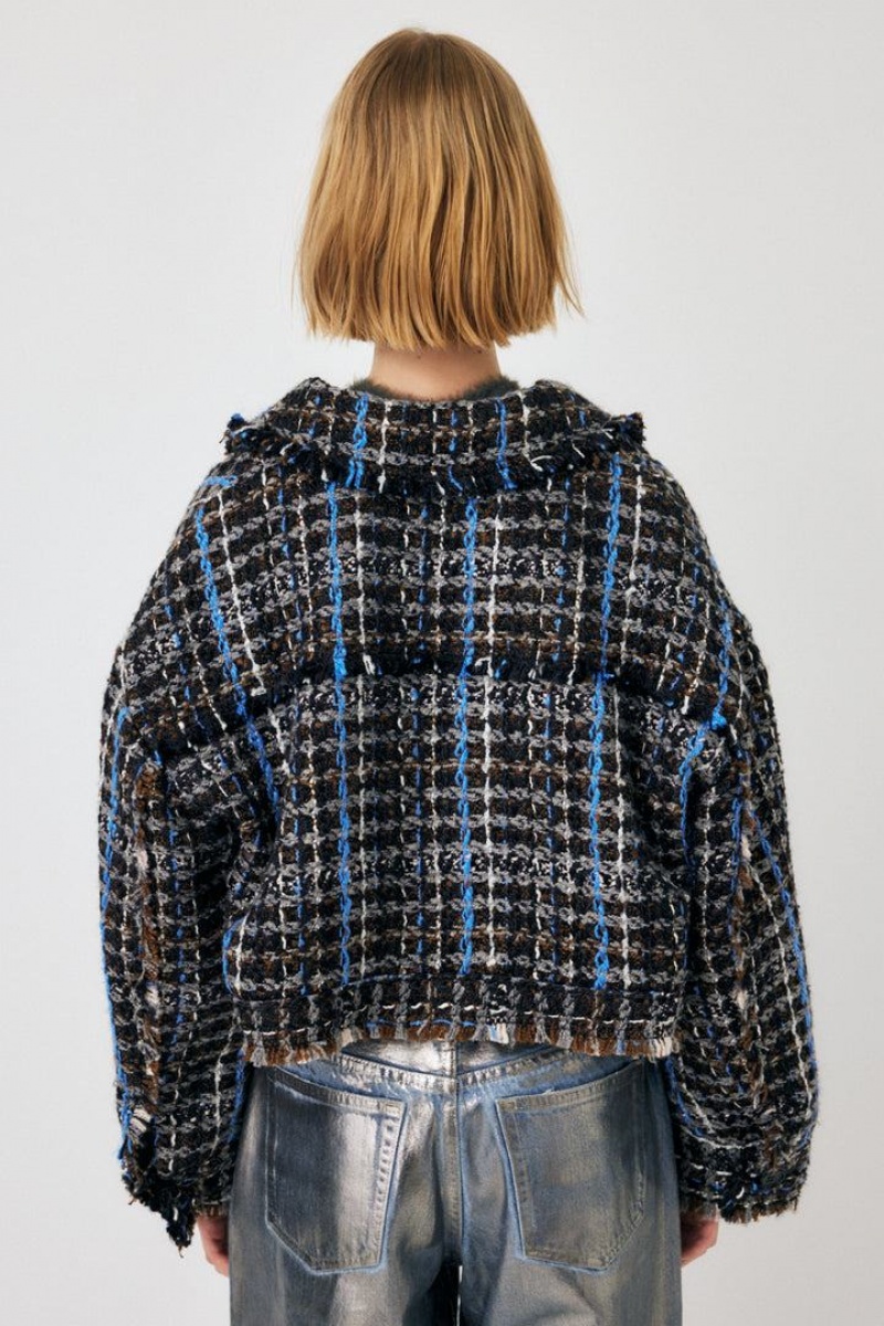 Dámské Kabáty Moussy Tweed Check Blouson Hnědé | ETS2161TC