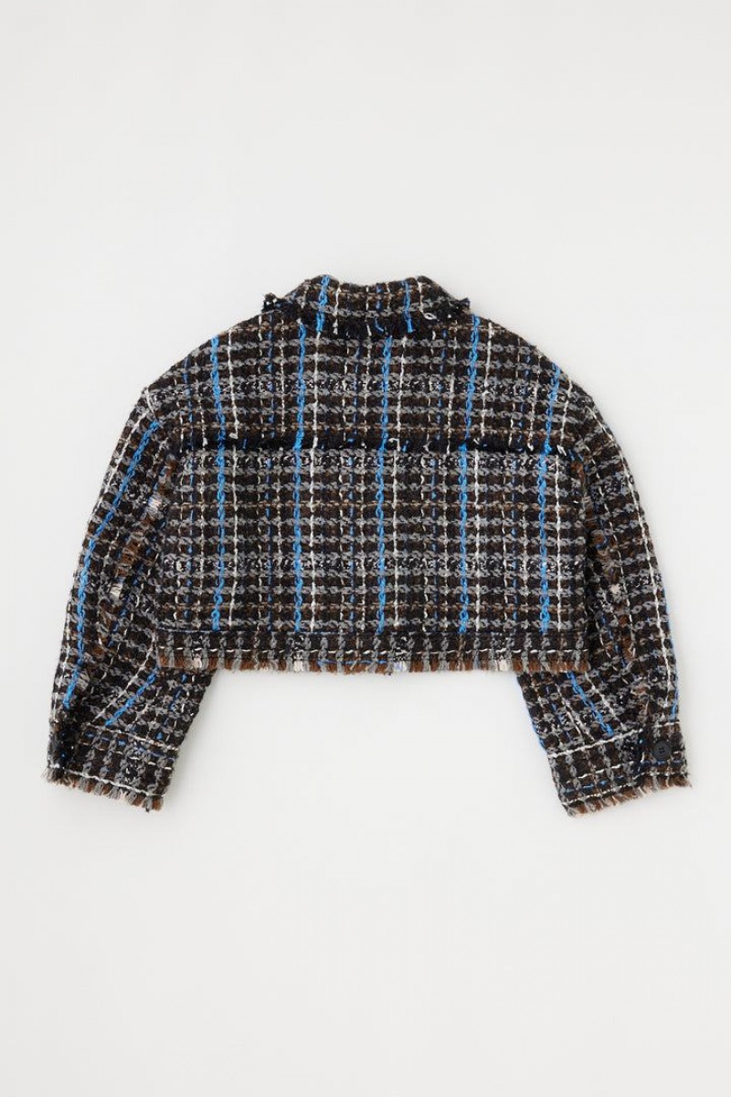 Dámské Kabáty Moussy Tweed Check Blouson Hnědé | ETS2161TC