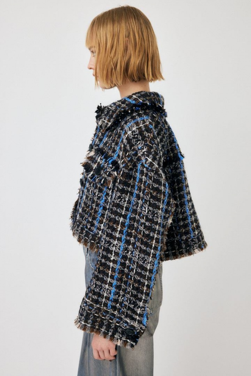 Dámské Kabáty Moussy Tweed Check Blouson Hnědé | ETS2161TC