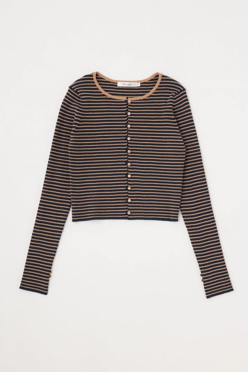 Dámské Kardigan Moussy Loop Button Knit Tmavě Blankyt | GWW407UR