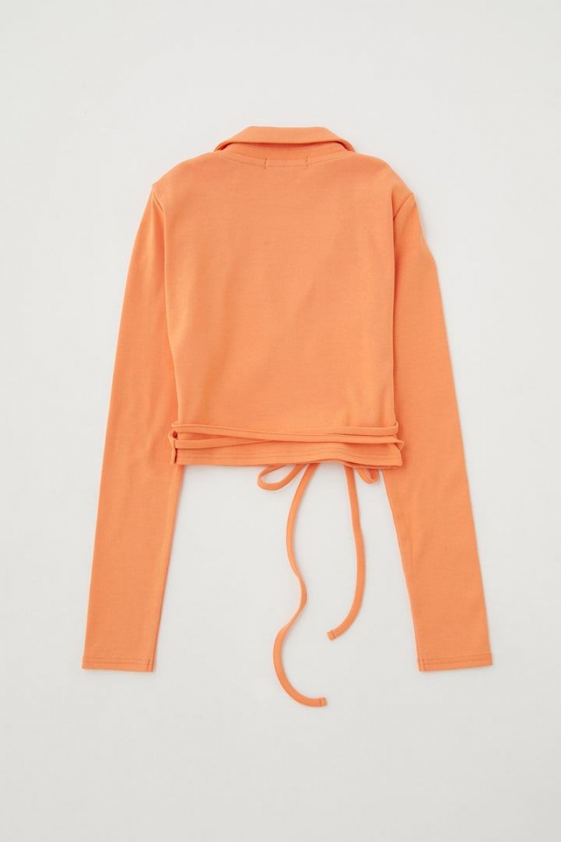 Dámské Košile Moussy Cross Over Long Sleeve Top Polo Oranžové | ILY5676AS