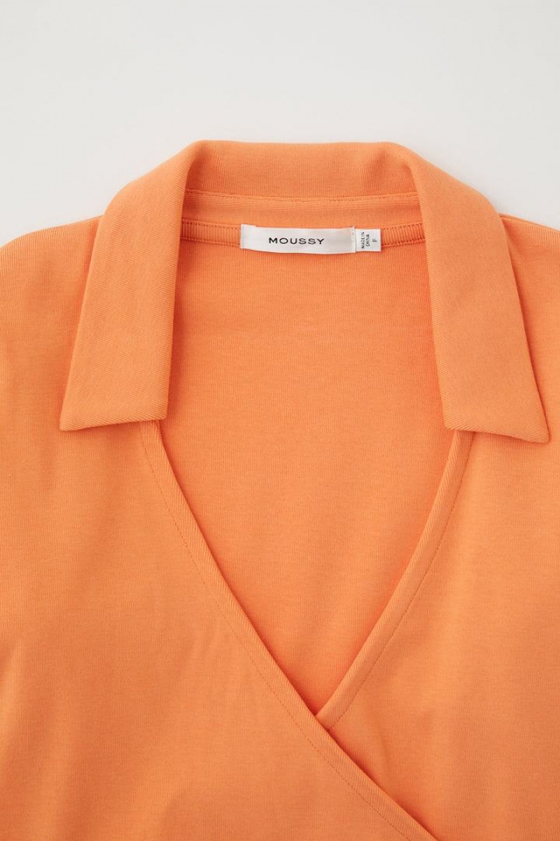 Dámské Košile Moussy Cross Over Long Sleeve Top Polo Oranžové | ILY5676AS