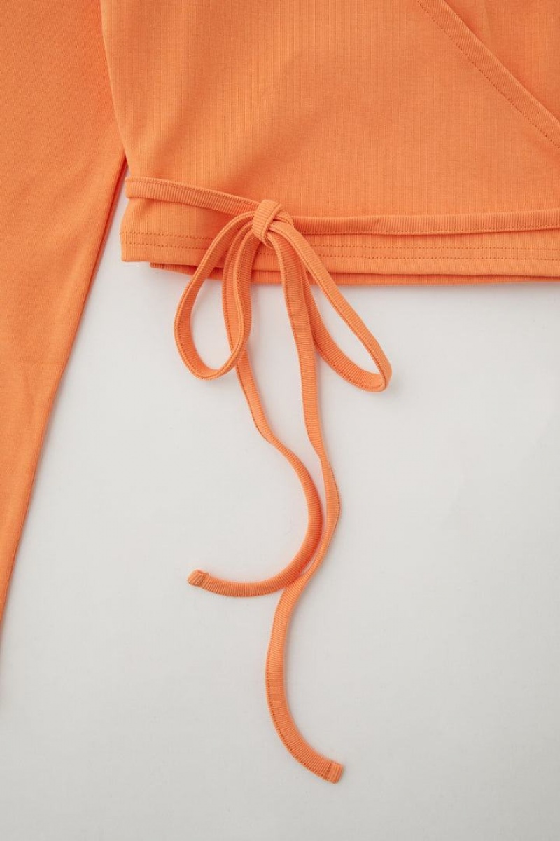 Dámské Košile Moussy Cross Over Long Sleeve Top Polo Oranžové | ILY5676AS