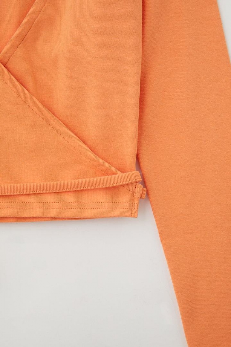 Dámské Košile Moussy Cross Over Long Sleeve Top Polo Oranžové | ILY5676AS