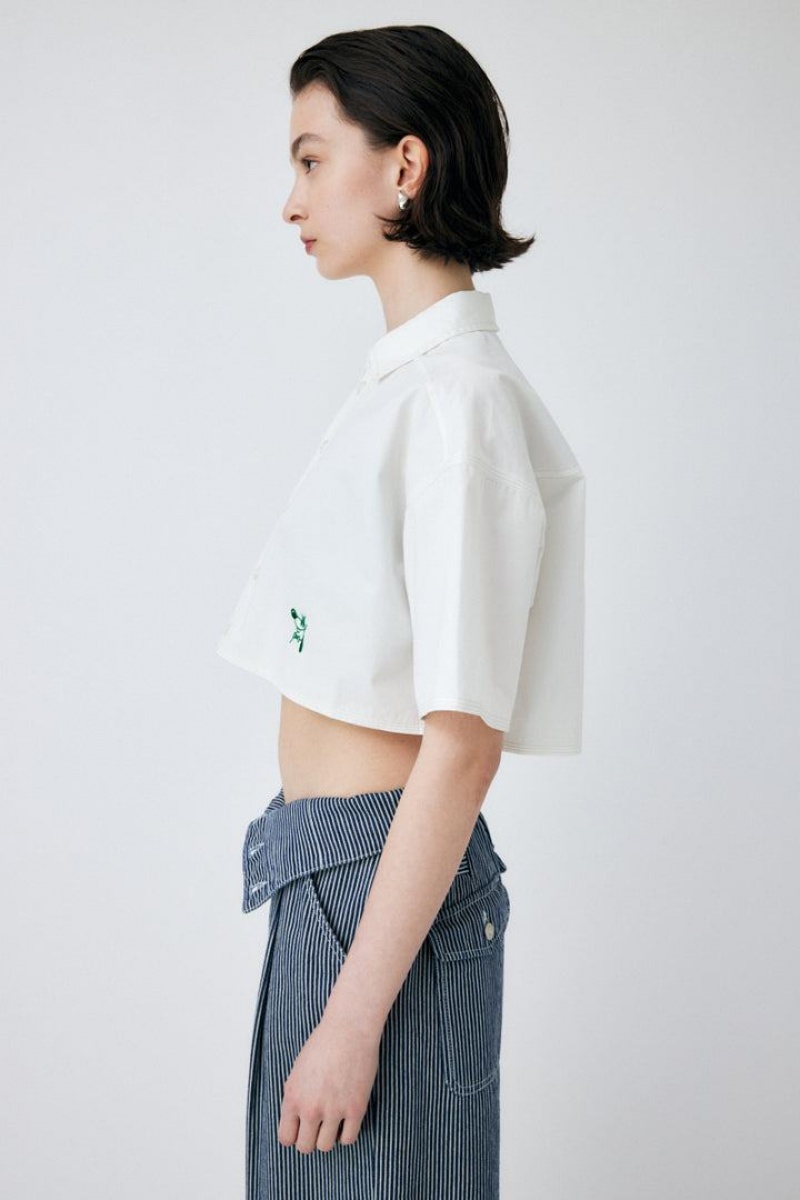 Dámské Košile Moussy Pu Cropped Bílé | QXG8427DY