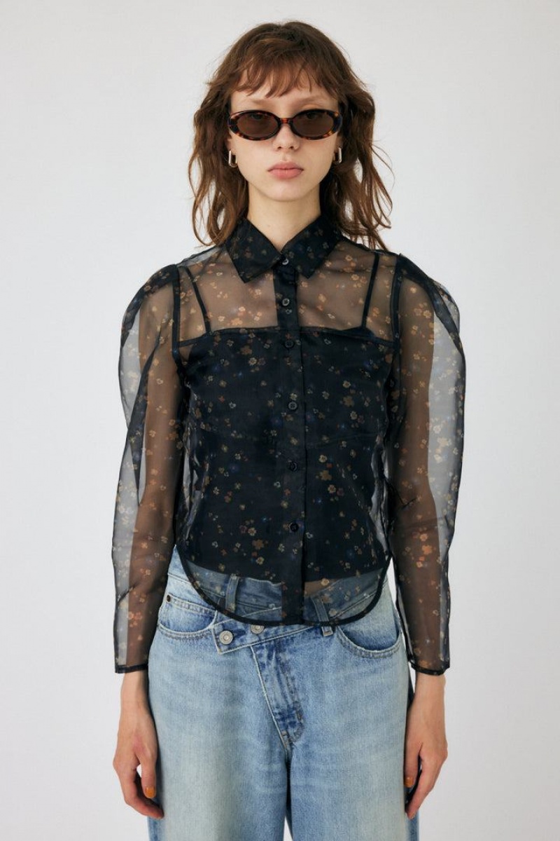 Dámské Košile Moussy Shoulder Tuck Sheer Černé | KGH9698TG