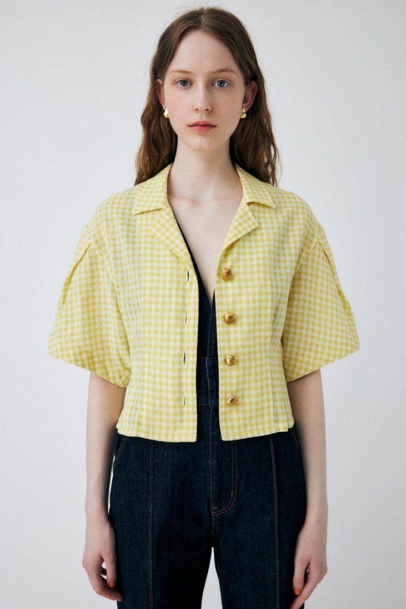 Dámské Košile Moussy Summer Gingham Check Žluté | KON8891YJ