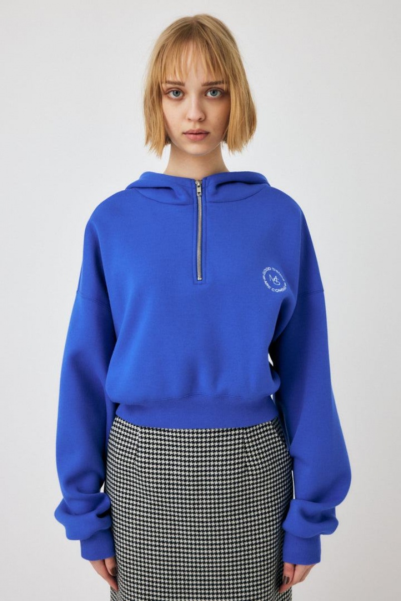 Dámské Mikina s Kapucí Moussy Half Zip Logo Blankyt | AMD934KB