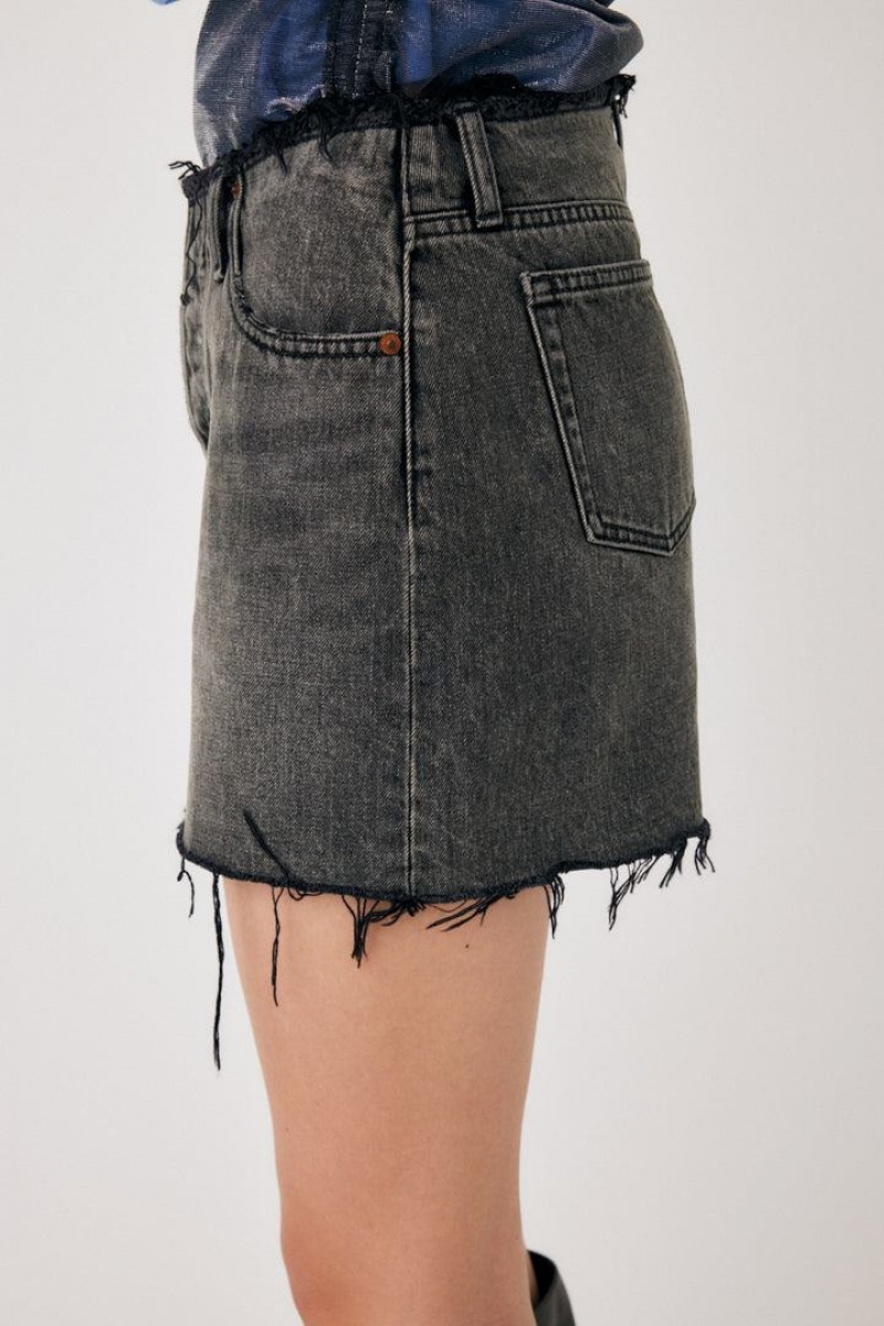 Dámské Sukně Moussy Low Pasem Denim Mini Černé | JPY3457PZ