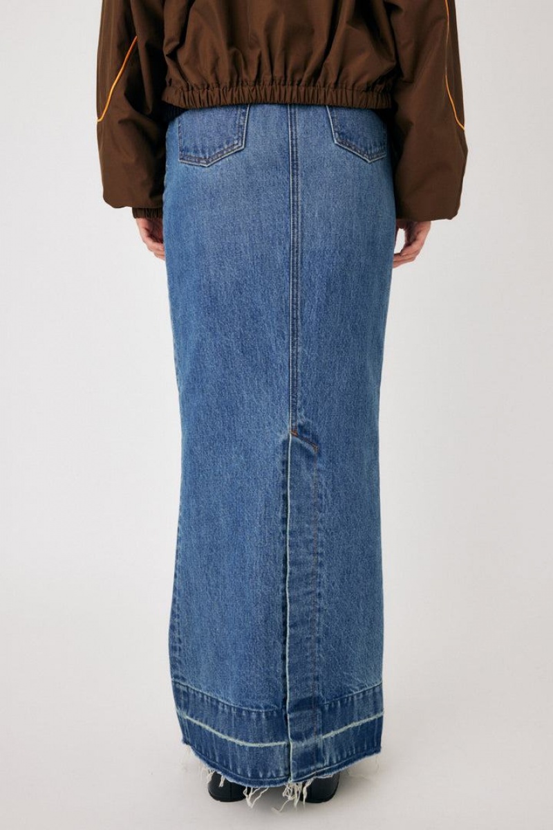 Dámské Sukně Moussy Mermaid Denim Long Blankyt | YGD8498SH