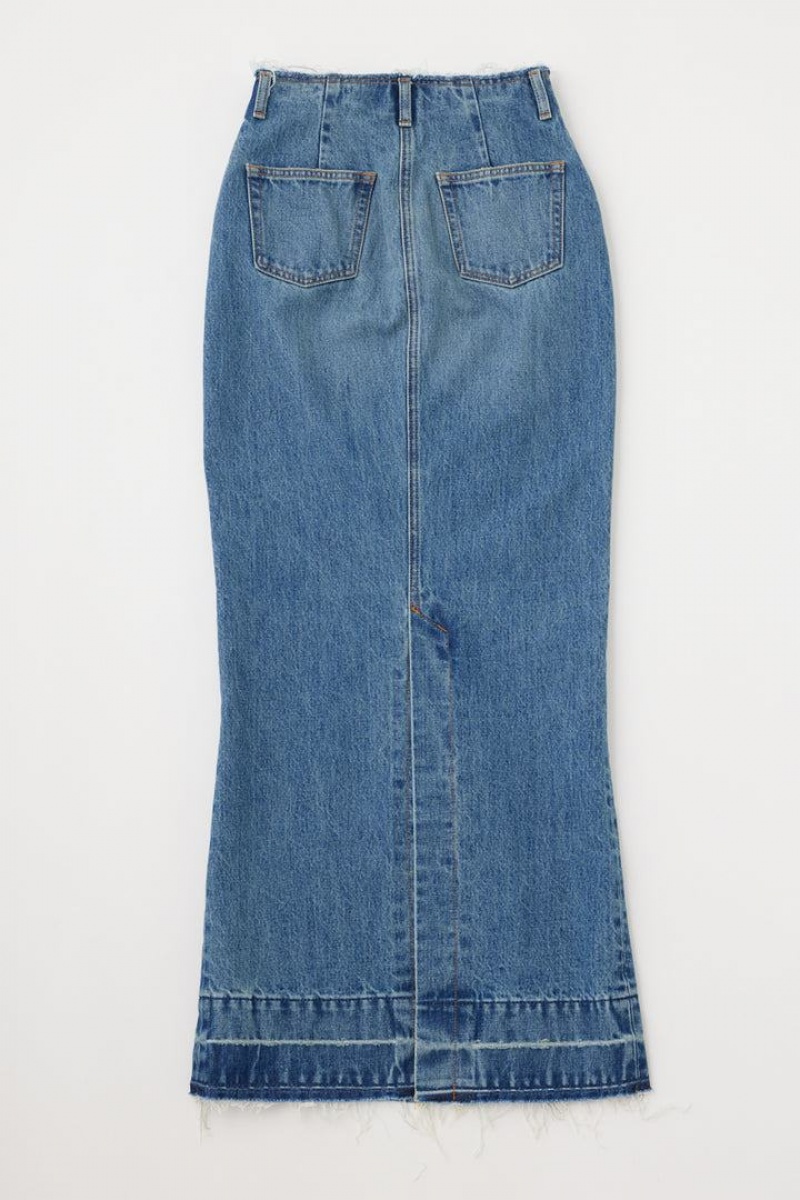 Dámské Sukně Moussy Mermaid Denim Long Blankyt | YGD8498SH