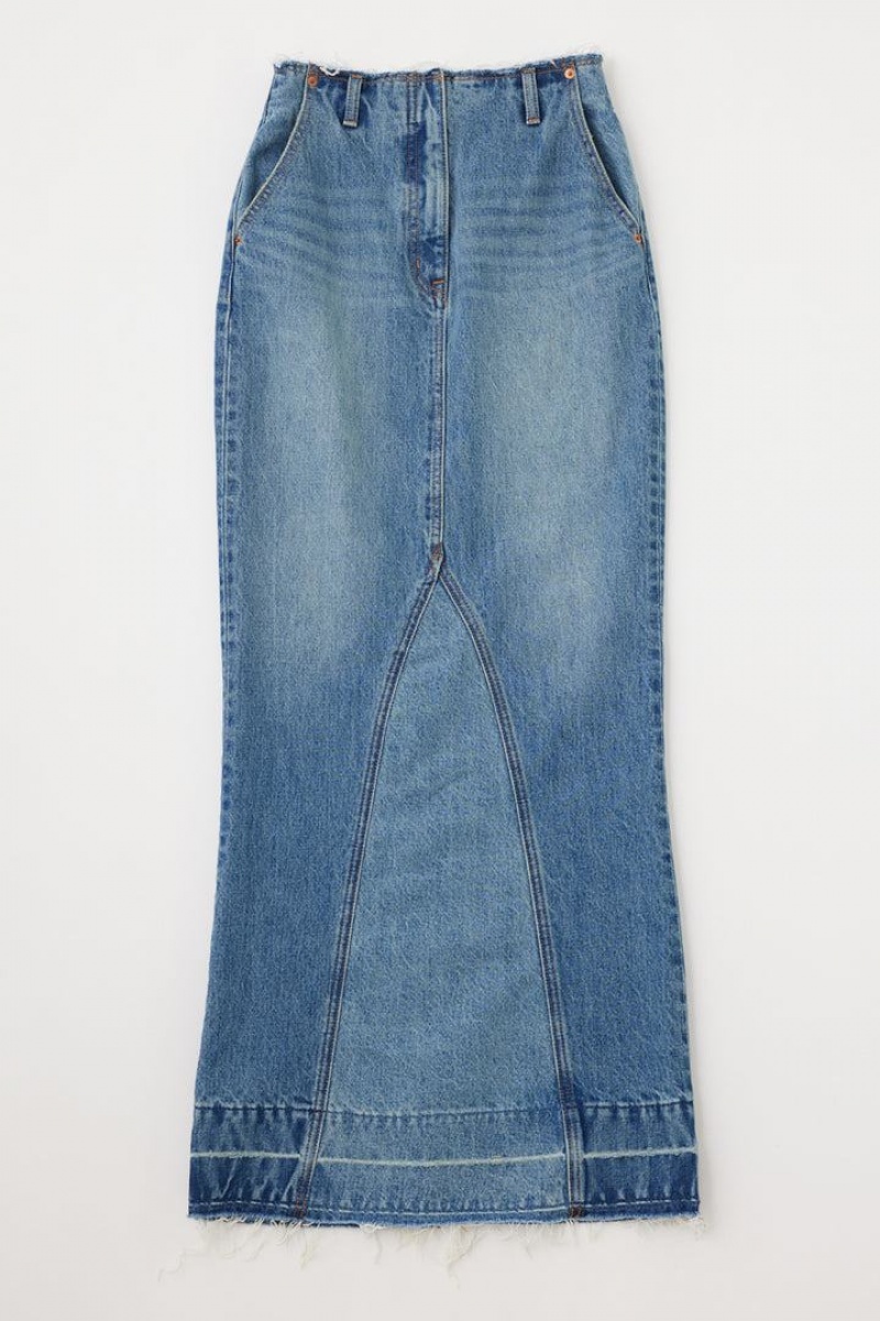 Dámské Sukně Moussy Mermaid Denim Long Blankyt | YGD8498SH