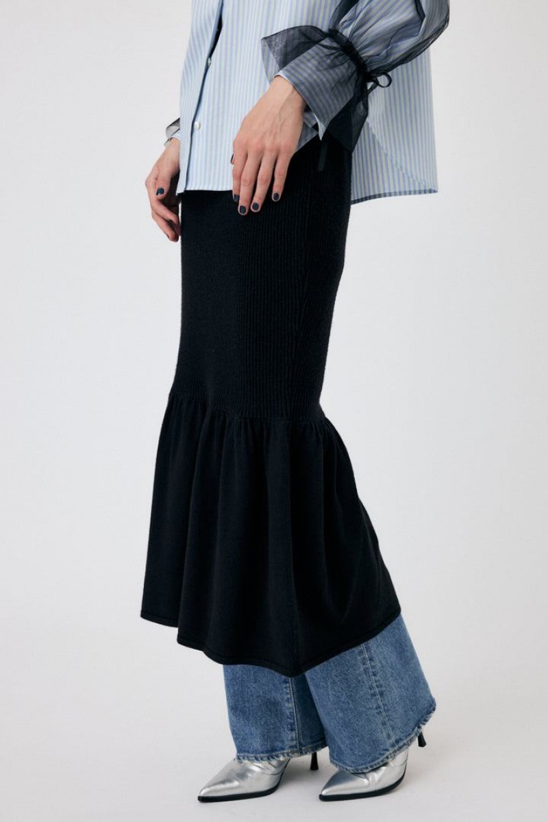 Dámské Sukně Moussy Switching Rib Knit Černé | UZW6190WX