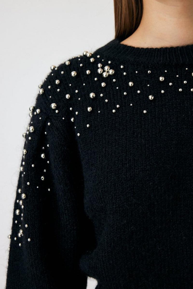 Dámské Svetry Moussy Beads Deco Knit Černé | DSV6246AR