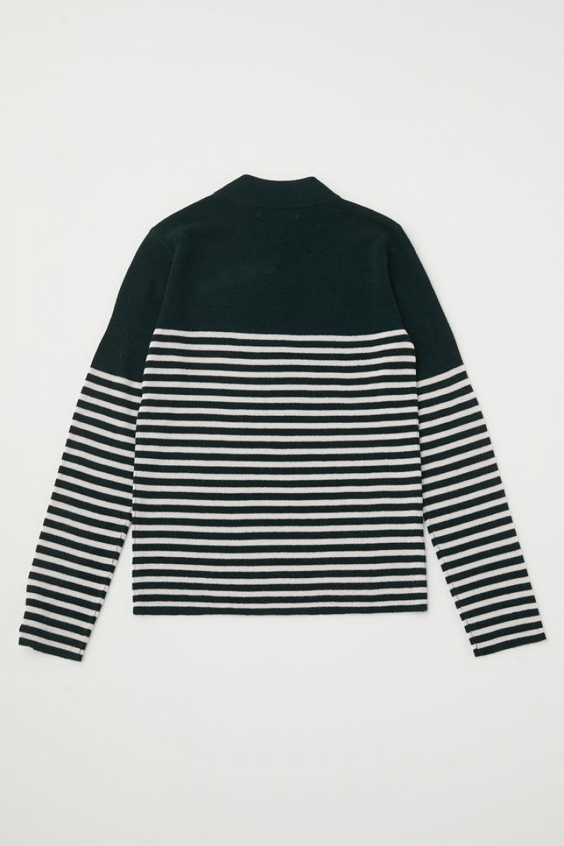 Dámské Svetry Moussy Border Knit Top Zelene | JAL5133VM