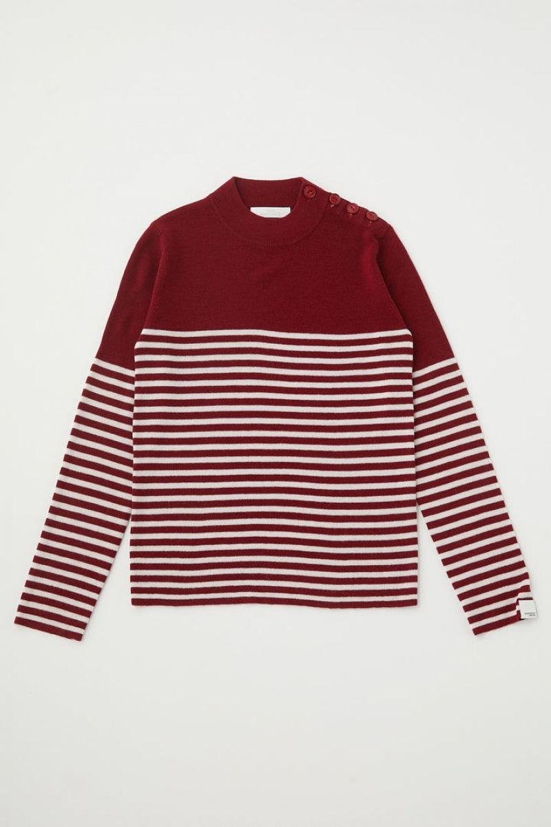 Dámské Svetry Moussy Border Knit Top Červené | JRT6649BR