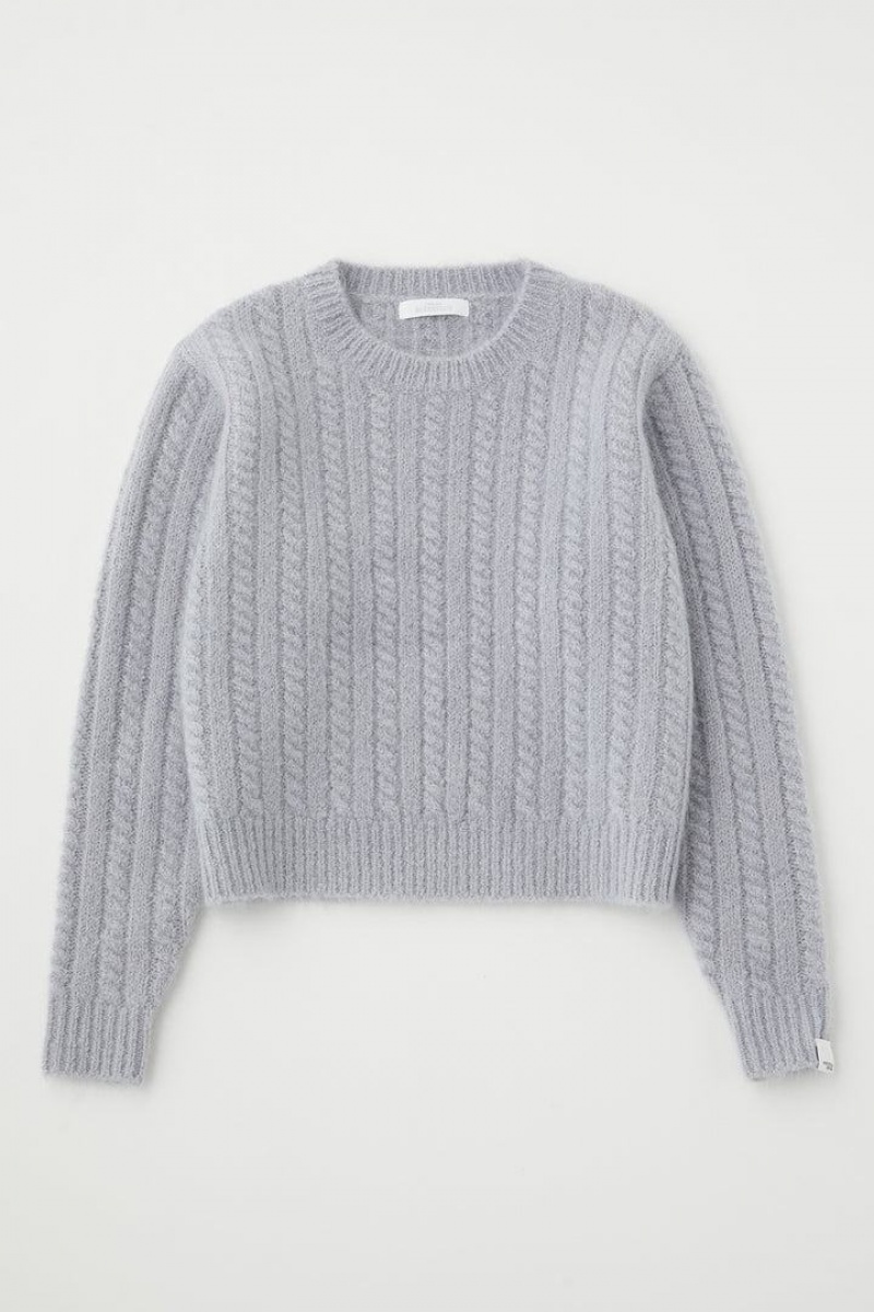 Dámské Svetry Moussy Cable Knit Top Světle Šedé | CDD8416EL