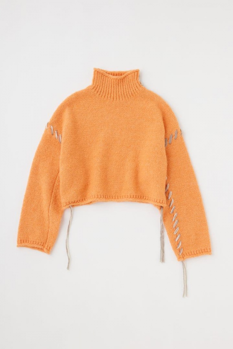 Dámské Svetry Moussy Cropped Stitching Knit Oranžové | UQO901BN