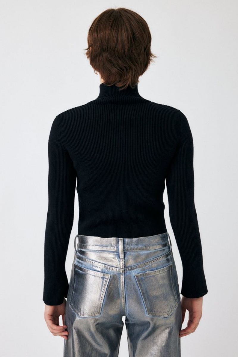 Dámské Svetry Moussy Double Zip Knit Top Černé | QWM6222LZ