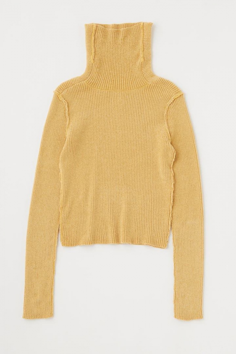 Dámské Svetry Moussy High Neck Rib Knit Žluté | OLZ2174OX