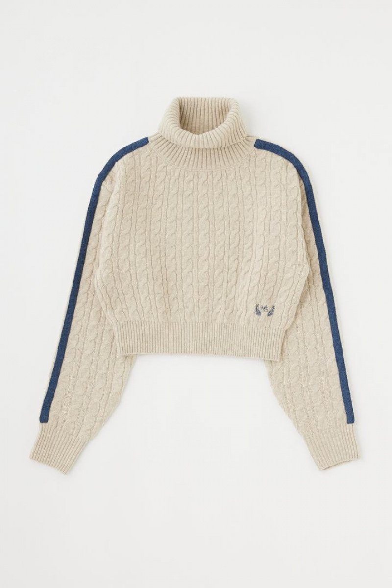 Dámské Svetry Moussy Line Sleeve Cable Knit Top Bílé | IFT4823HN