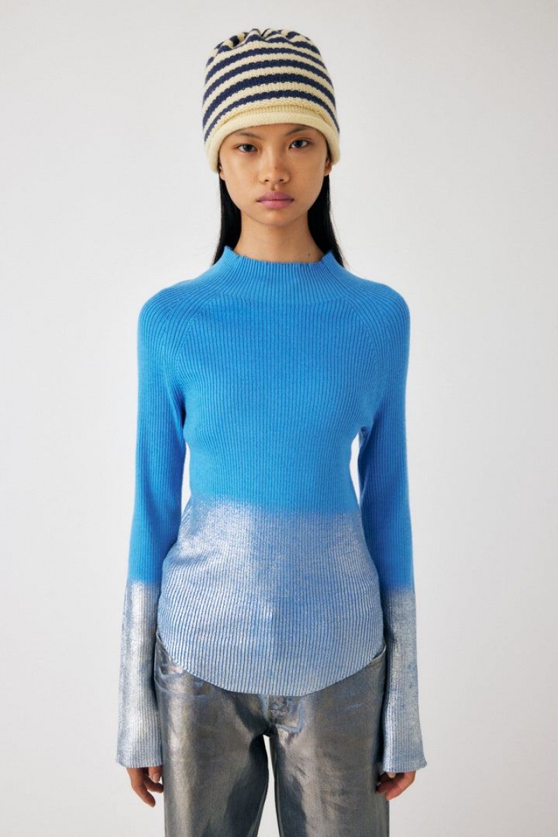 Dámské Svetry Moussy Metalic Rib Knit Blankyt | IDR4878SO