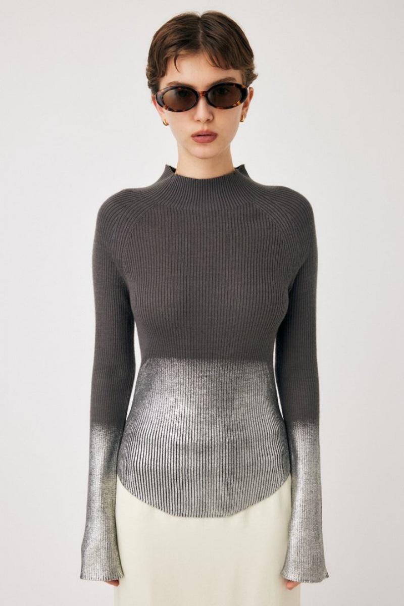 Dámské Svetry Moussy Metalic Rib Knit Šedé | YWZ378ZX