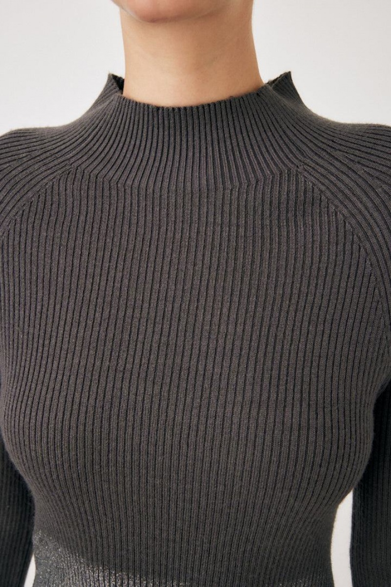 Dámské Svetry Moussy Metalic Rib Knit Šedé | YWZ378ZX