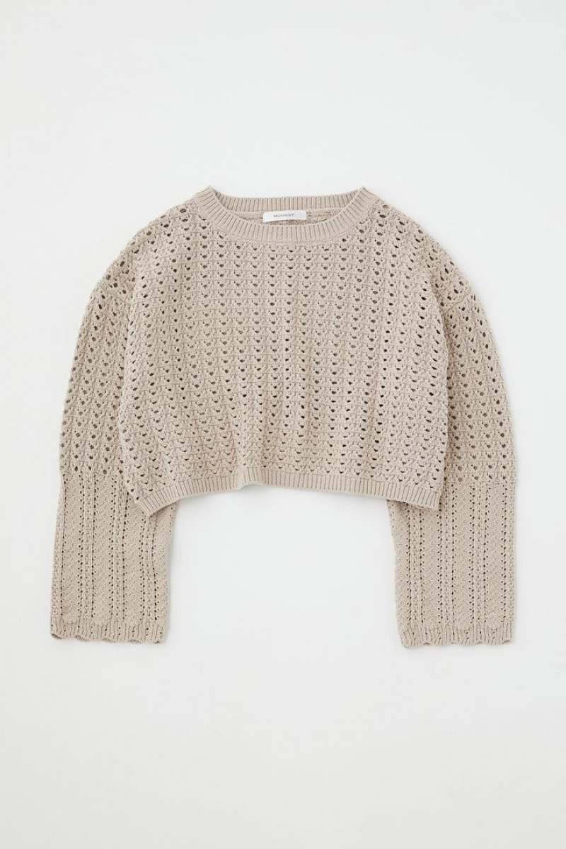 Dámské Svetry Moussy Open Stitch Knit Hnědožlutý | YWC9438TE