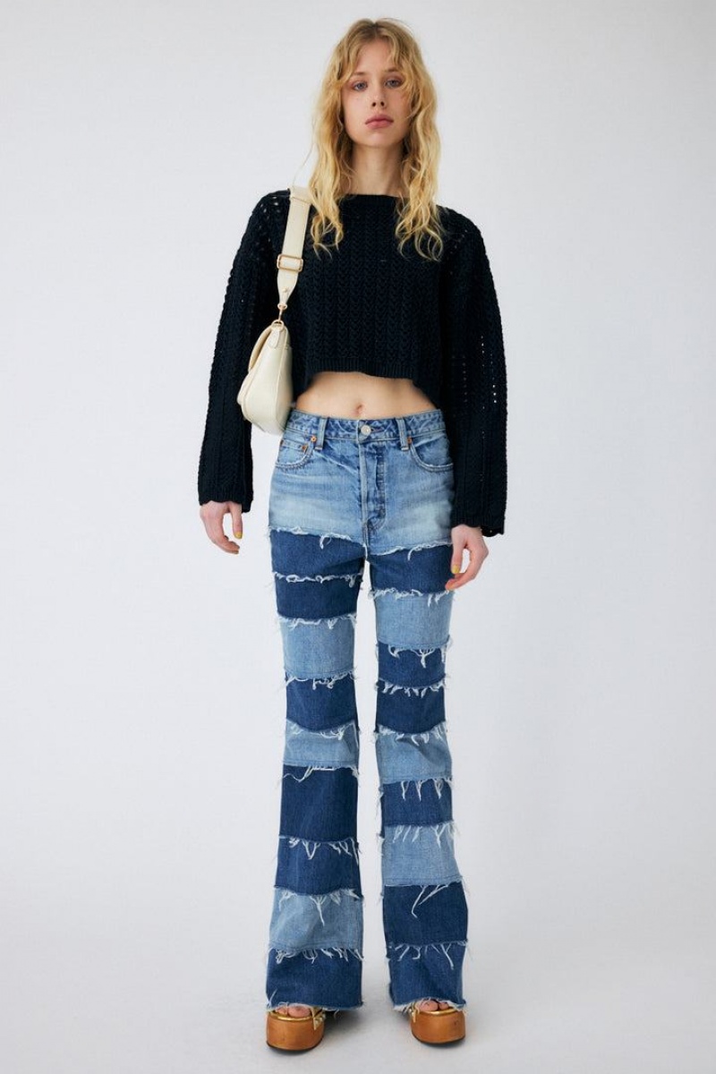 Dámské Svetry Moussy Open Stitch Knit Černé | KTZ763PQ