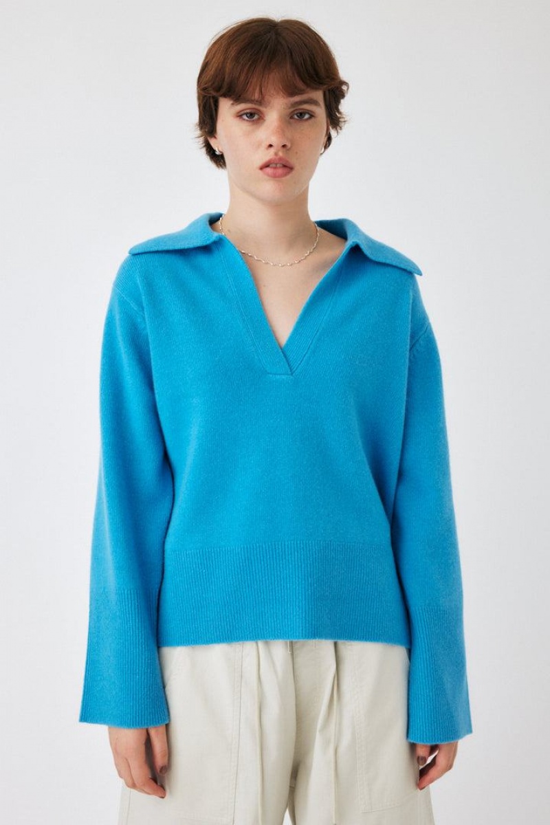 Dámské Svetry Moussy Skipper Vlna Knit Blankyt | KRU4796PZ