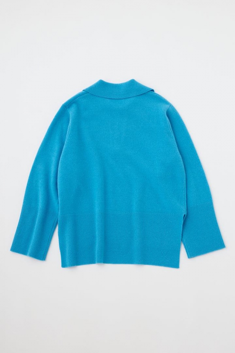 Dámské Svetry Moussy Skipper Vlna Knit Blankyt | KRU4796PZ