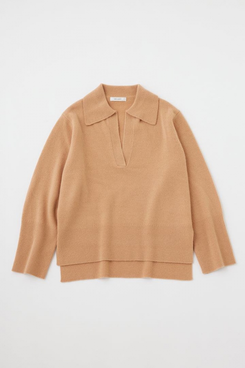 Dámské Svetry Moussy Skipper Vlna Knit Hnědožlutý | OYC6044JL