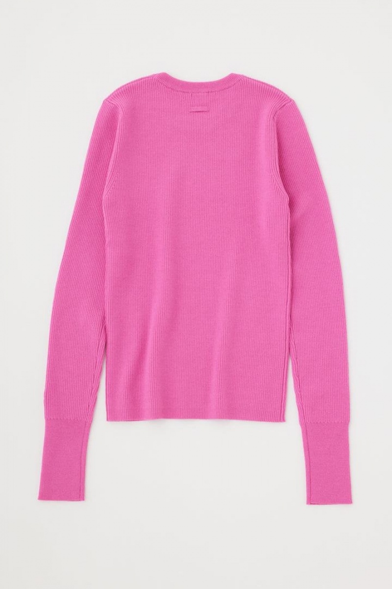 Dámské Svetry Moussy Washable Crewneck Knit Růžové | YZE5840ZI