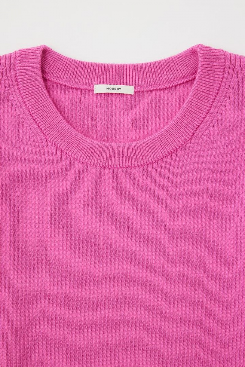 Dámské Svetry Moussy Washable Crewneck Knit Růžové | YZE5840ZI