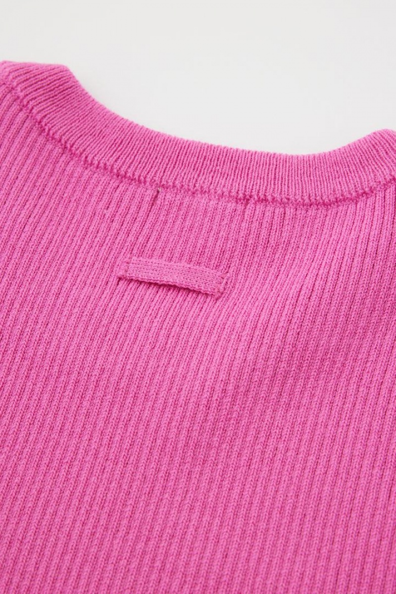 Dámské Svetry Moussy Washable Crewneck Knit Růžové | YZE5840ZI