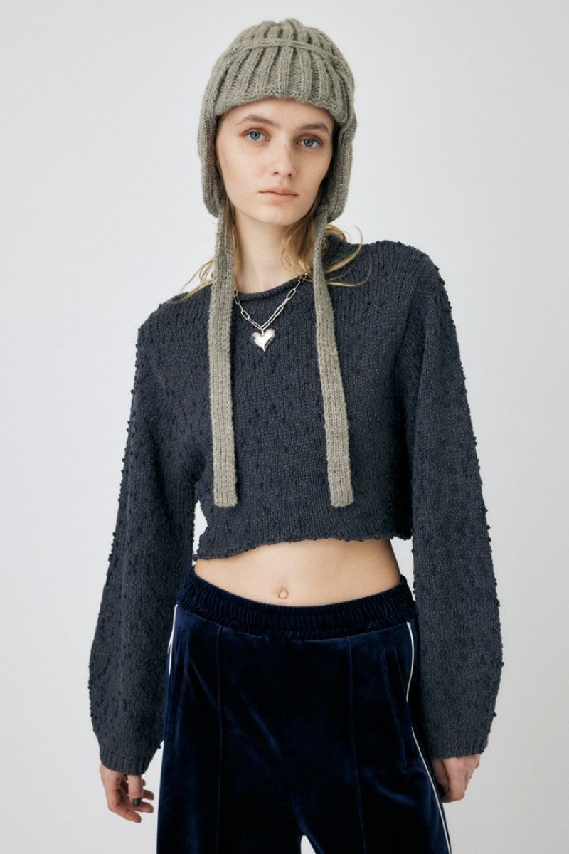 Dámské Svetry Moussy Široké Sleeve Cropped Knit Šedé | ZVN8568VR