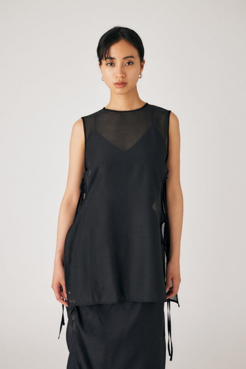 Dámské Tílko Moussy Back Ribbon Camisole Černé | RDG9164RW