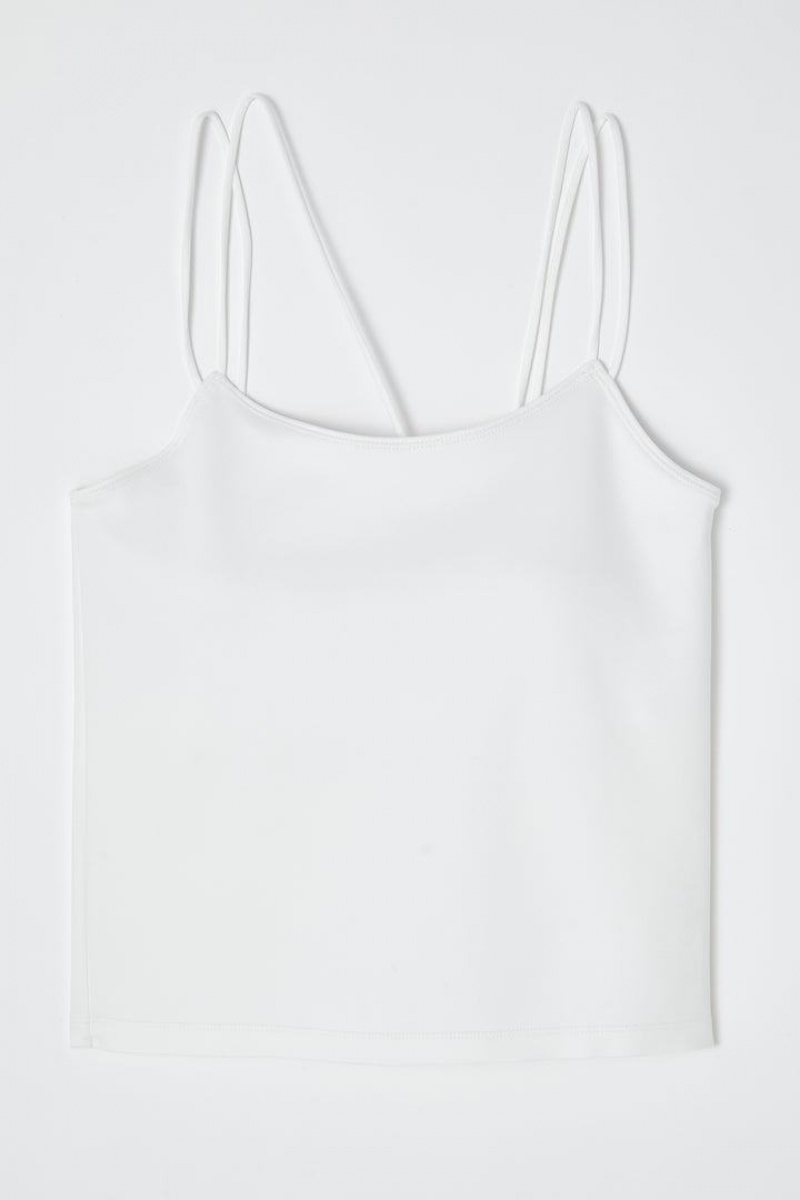 Dámské Tílko Moussy Cut Off Camisole Bílé | PWB7997DZ