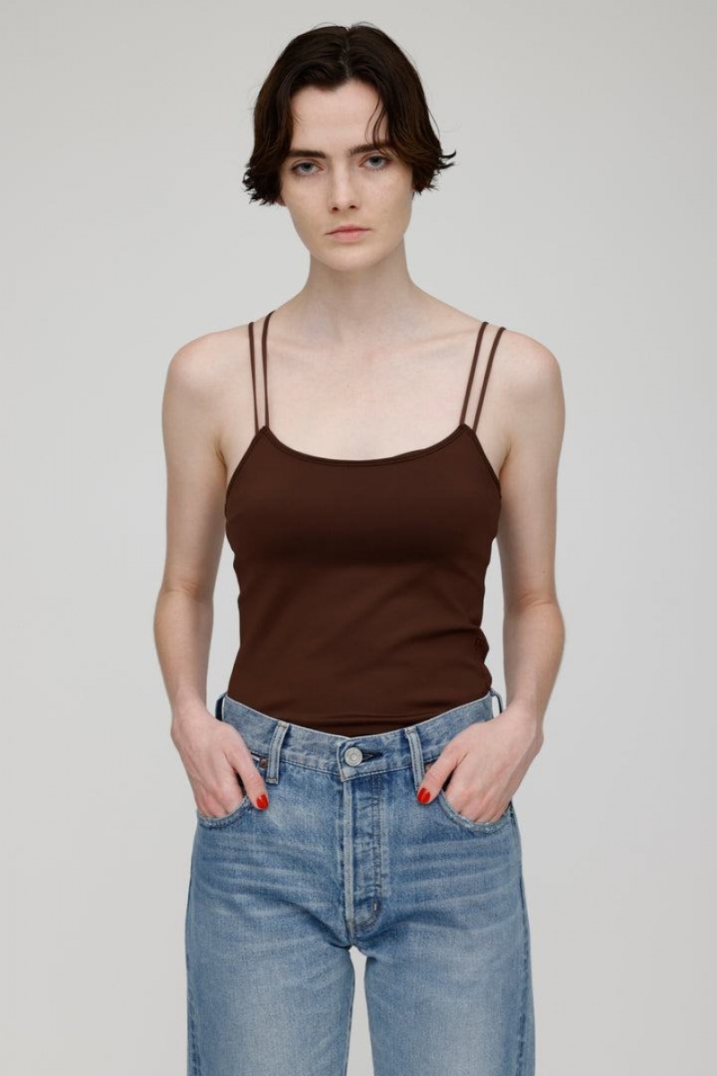 Dámské Tílko Moussy Cut Off Camisole Hnědé | HXK3246ZS