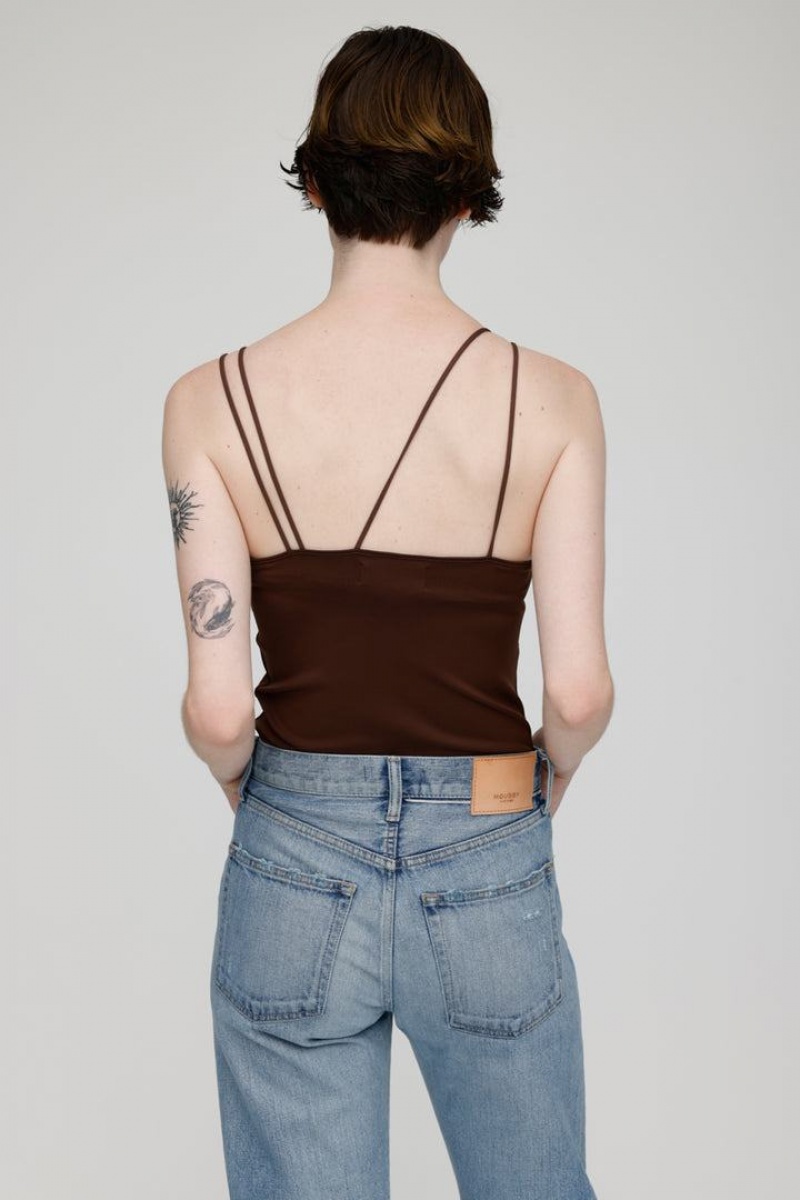 Dámské Tílko Moussy Cut Off Camisole Hnědé | HXK3246ZS