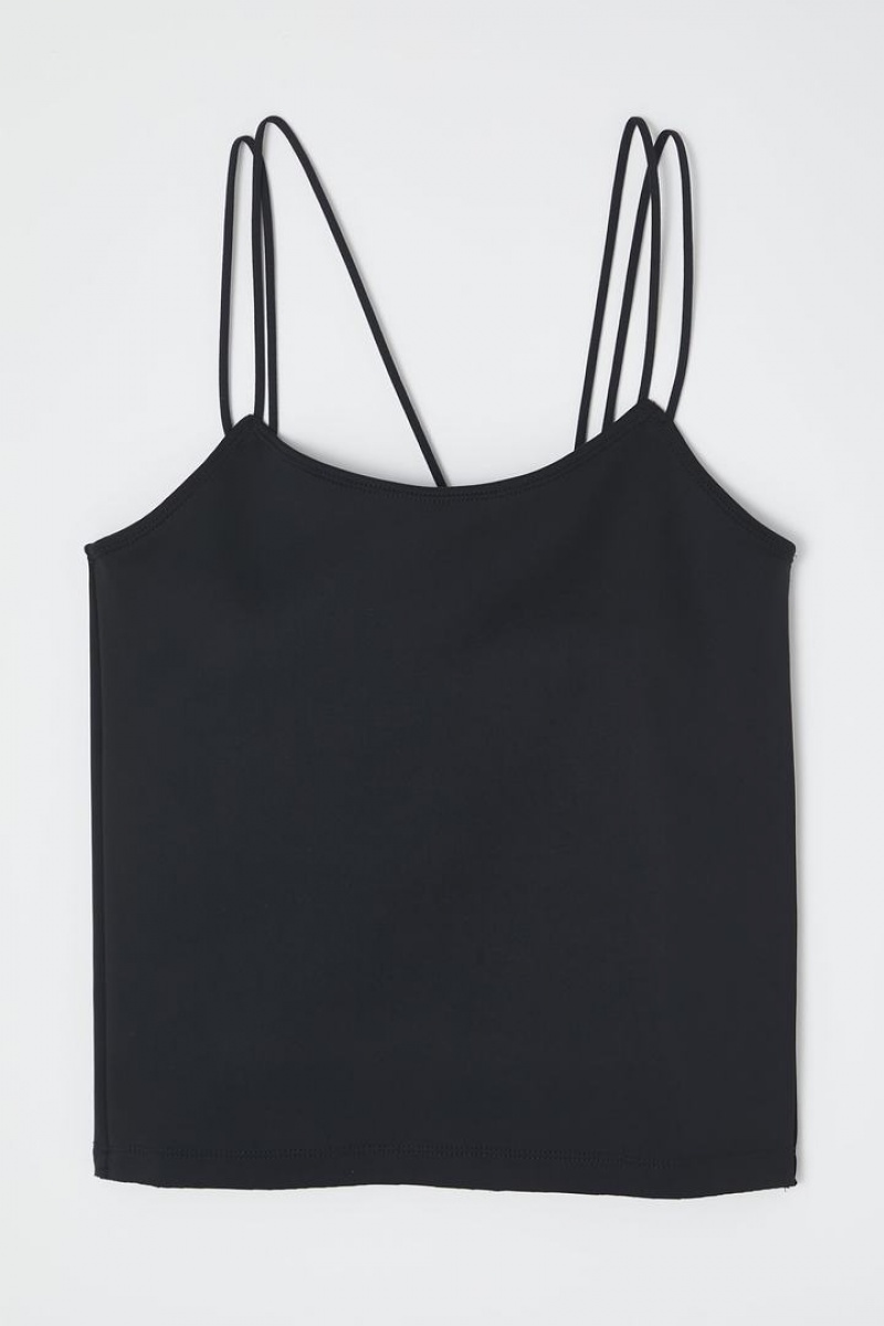 Dámské Tílko Moussy Cut Off Camisole Černé | PFA5374RJ