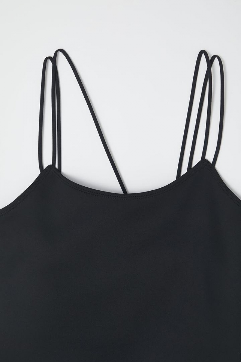 Dámské Tílko Moussy Cut Off Camisole Černé | PFA5374RJ