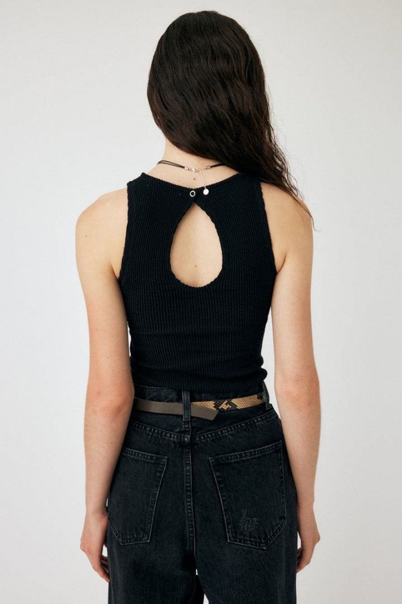 Dámské Tílko Moussy Open Back Middle Neck Černé | ZKE7589PZ