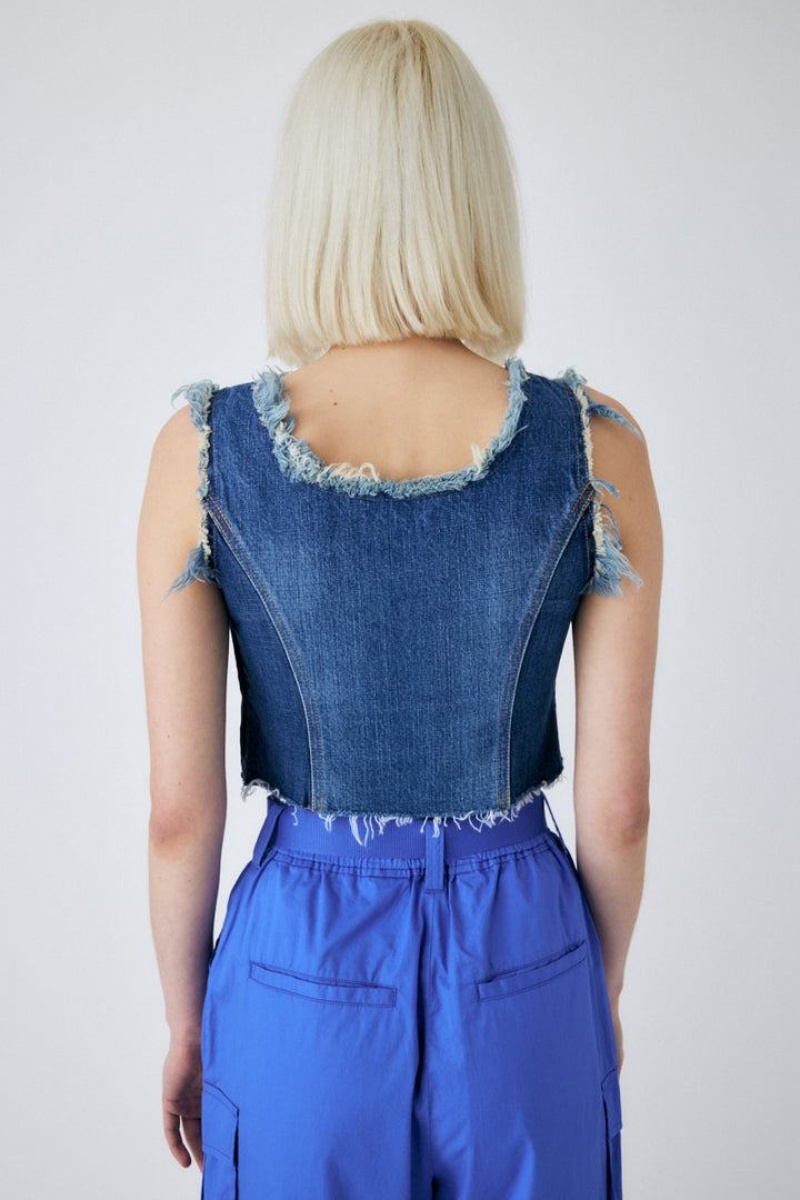 Dámské Tílko Moussy Panel Denim Sleevelesss Blankyt | EEV4325BN